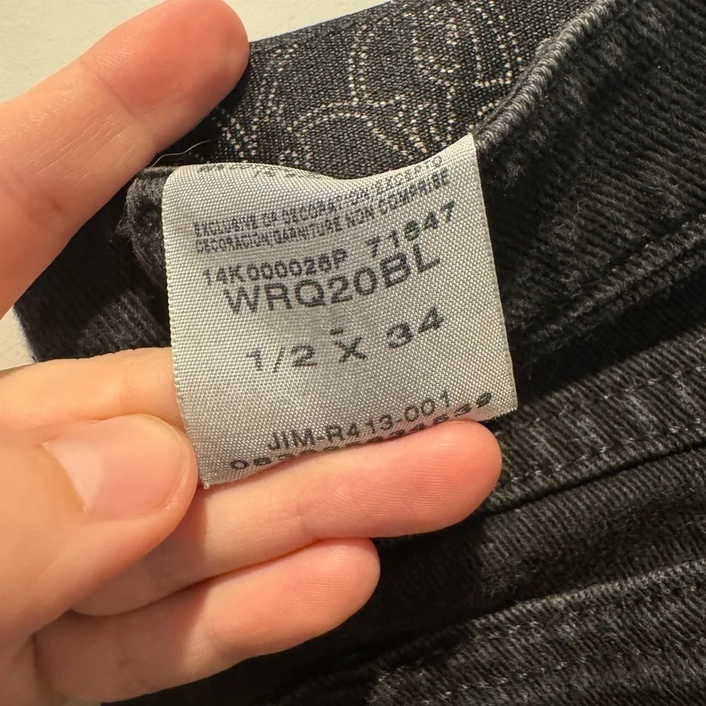 Wranglers Women's Q-Baby Jean #WRQ20BL-C Black Straight Leg Mid Rise 1/2 - 34